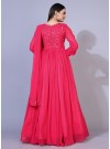 Pink Mirror Embroidered Georgette Anarkali Style Gown